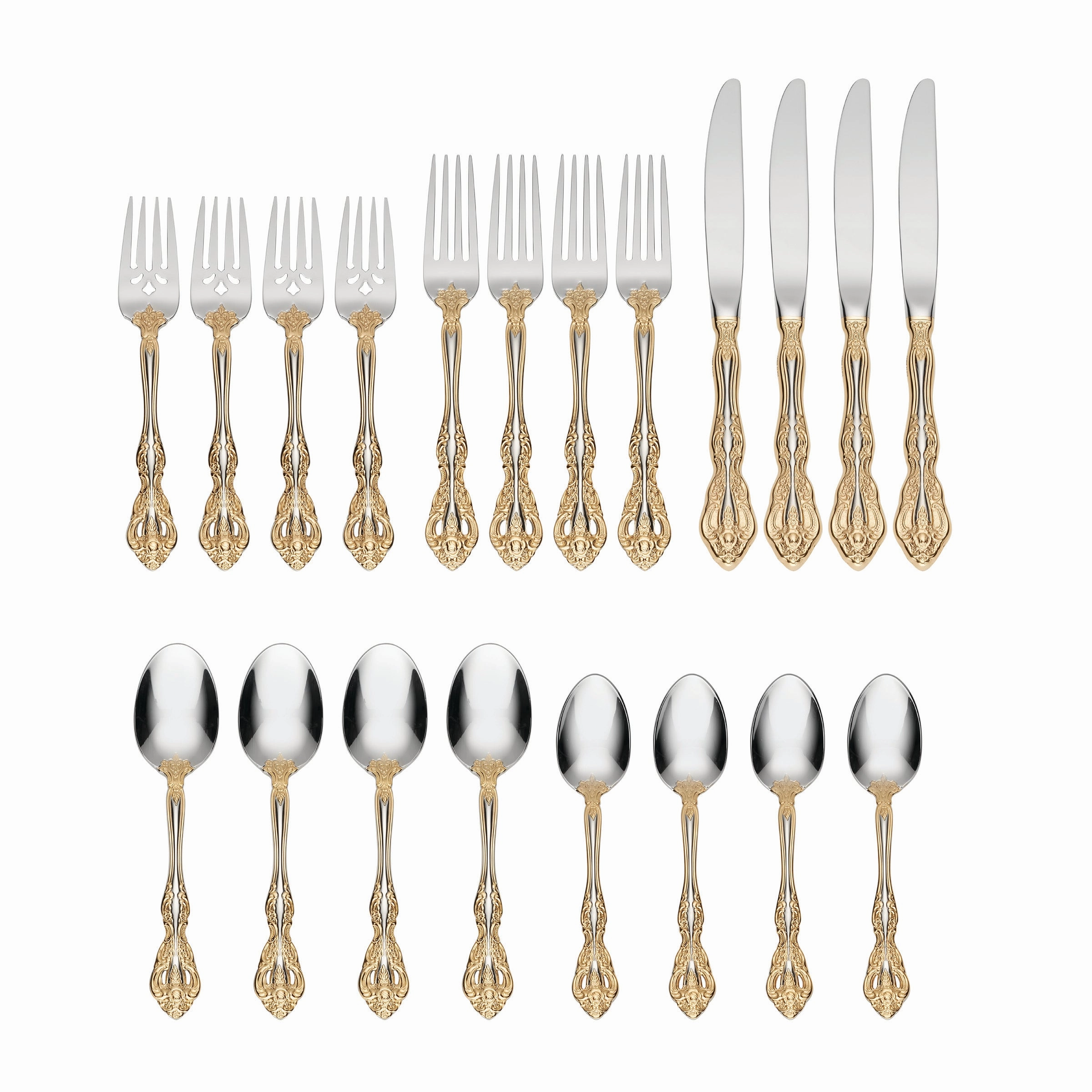 Golden Michelangelo 20 Piece Flatware Set