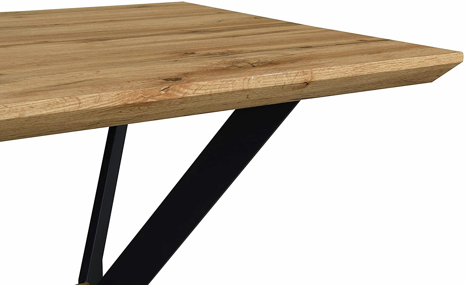 Granby Wotan Oak Effect 140cm Dining Table with Geometric Metal Legs