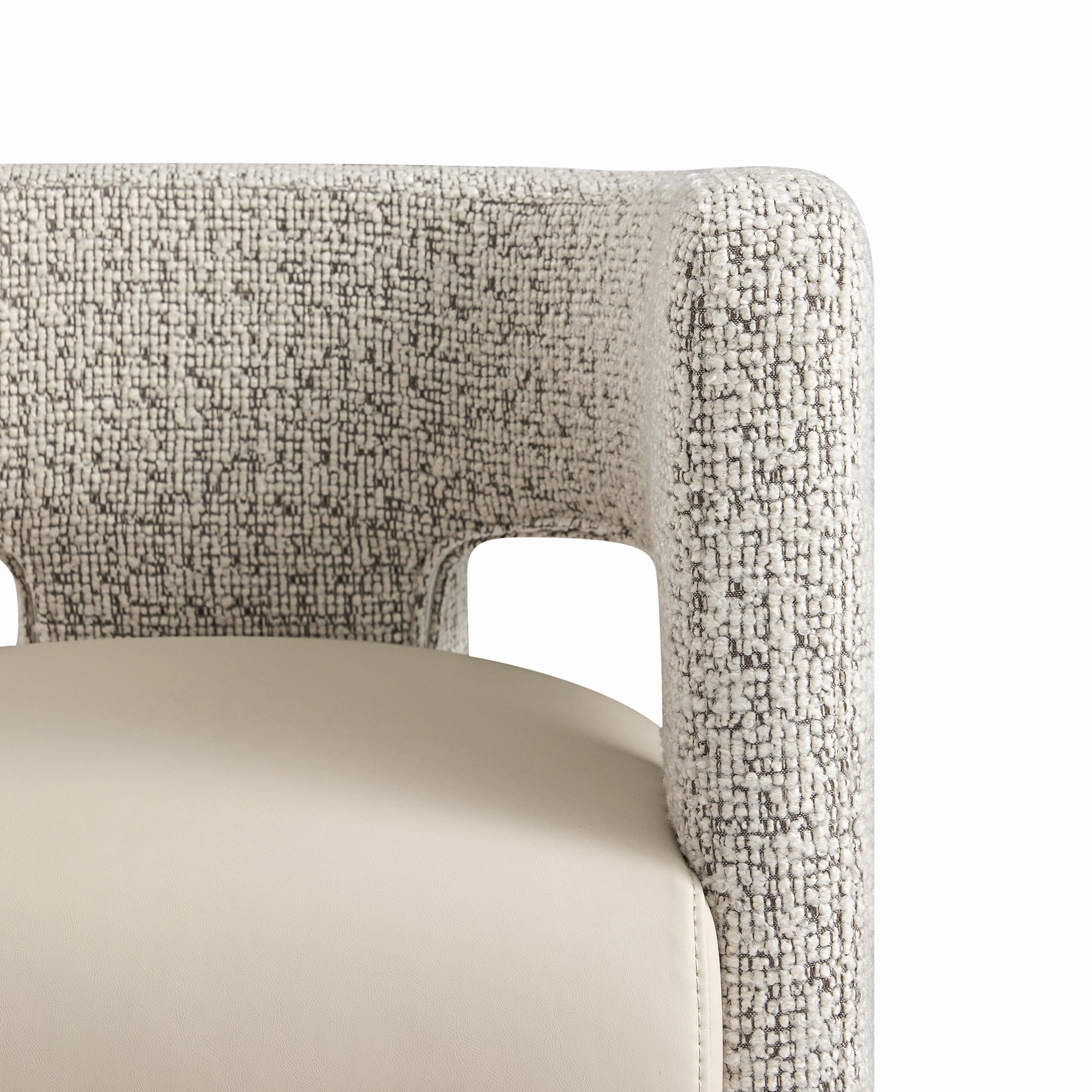 Greenwich Taupe Boucle and Beige Faux Leather Seat Dining Chair