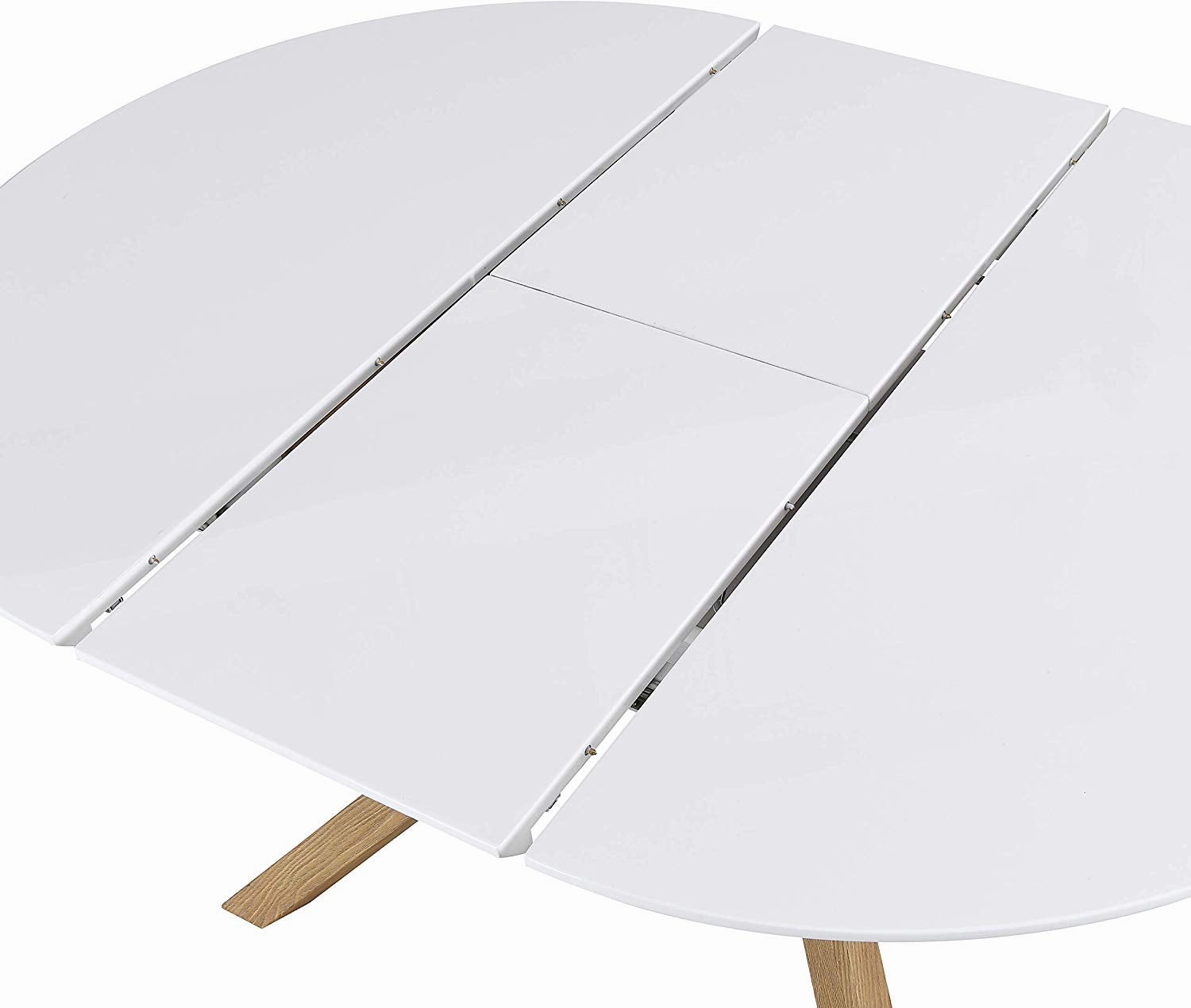 Grenchen Round to Oval 4 to 6-Seater White High Gloss Extendable Dining Table