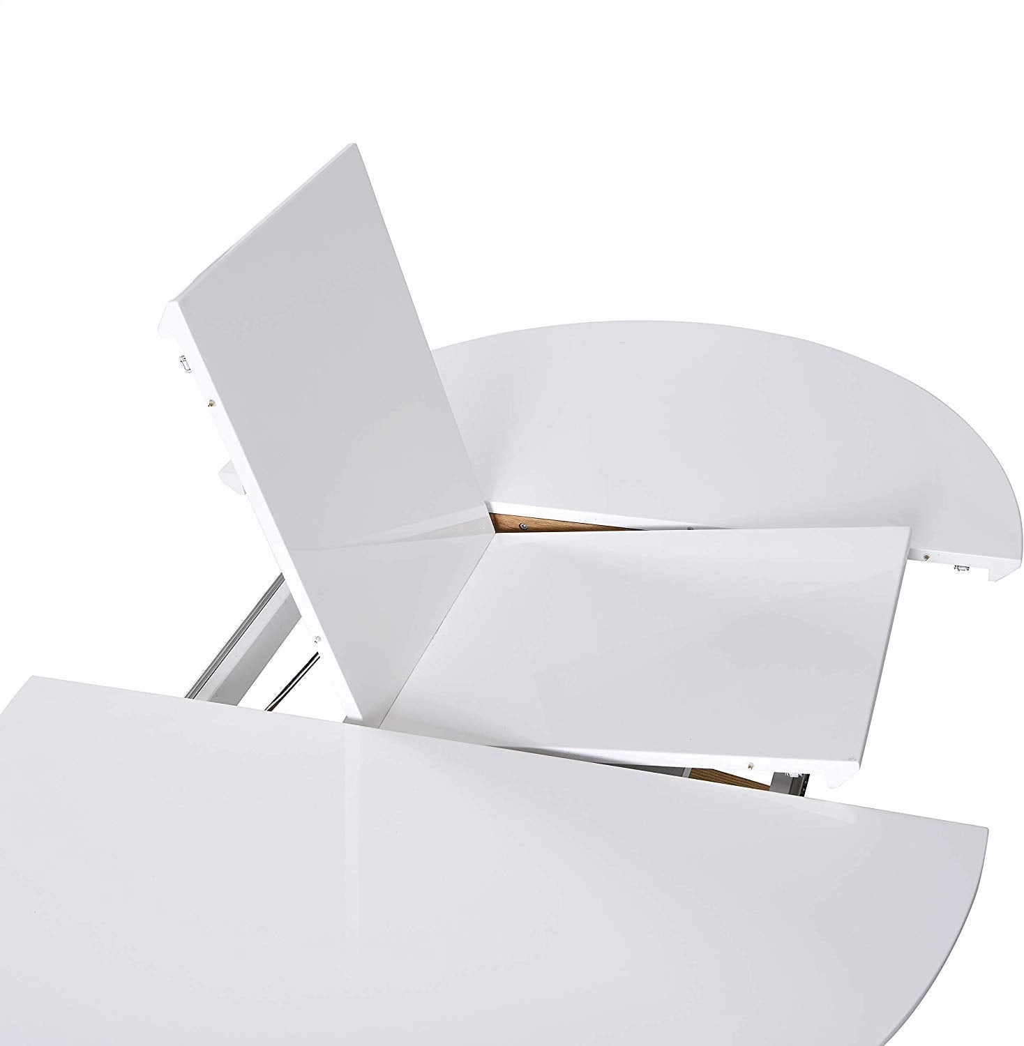 Grenchen Round to Oval 4 to 6-Seater White High Gloss Extendable Dining Table