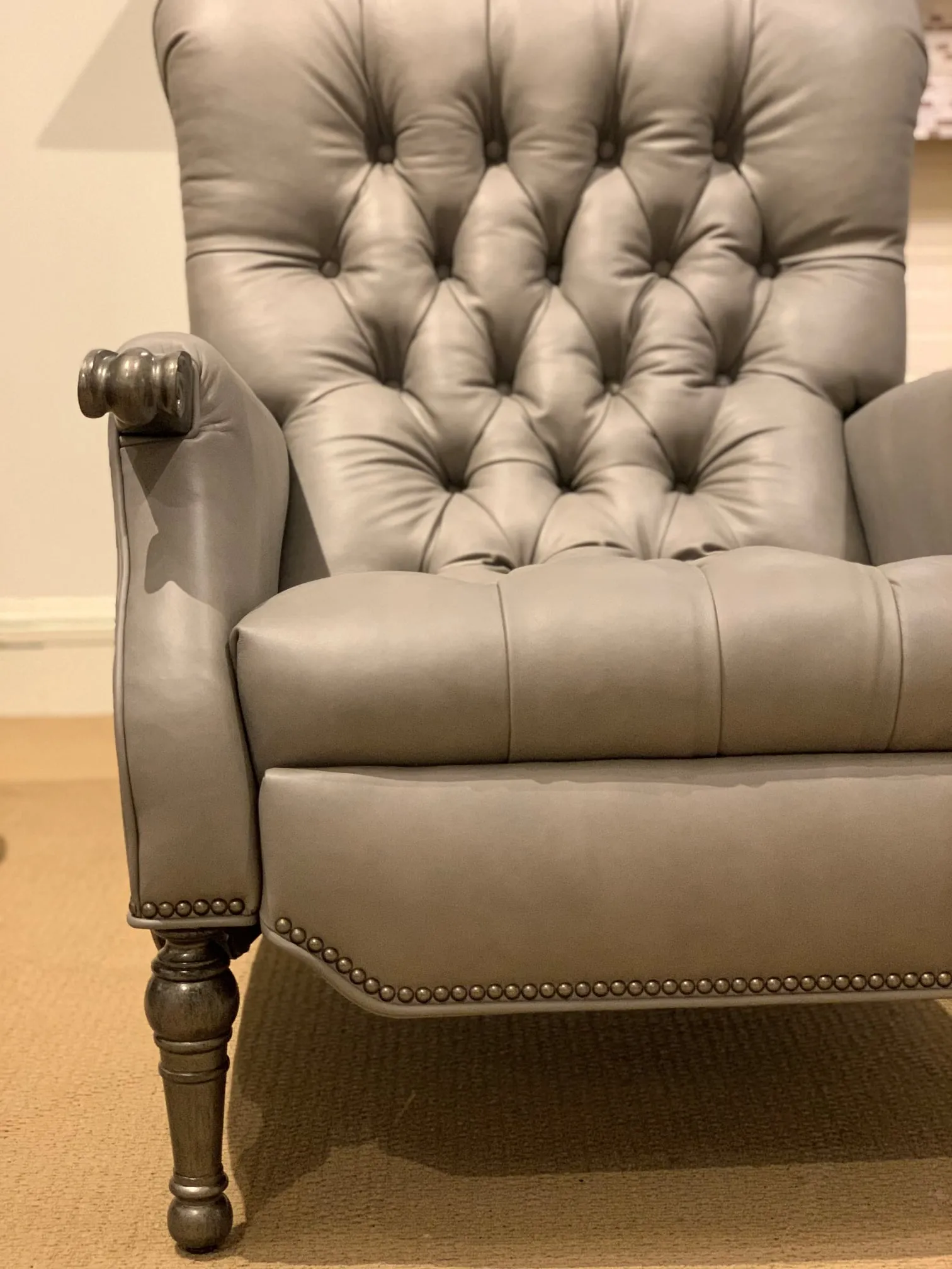 Greyson Tufted Leather Recliner