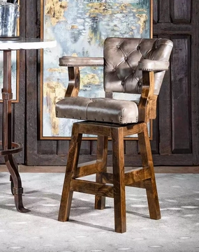 Greystone Tufted Leather Bar Stool glassware set, wine glass