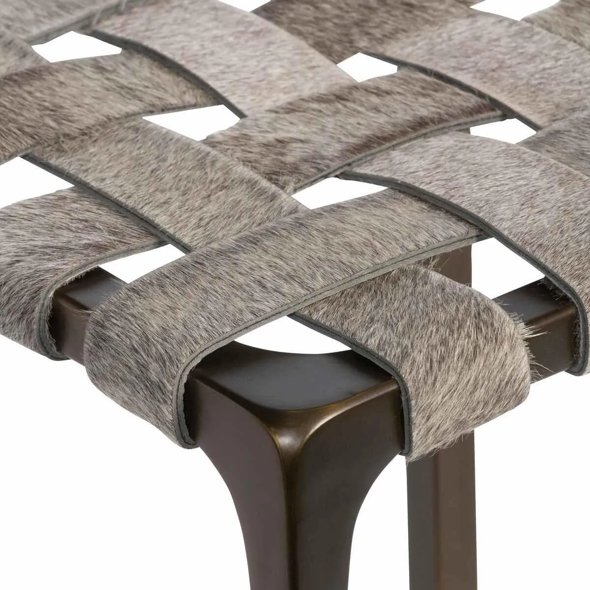 Gris Grey Cowhide Barstool