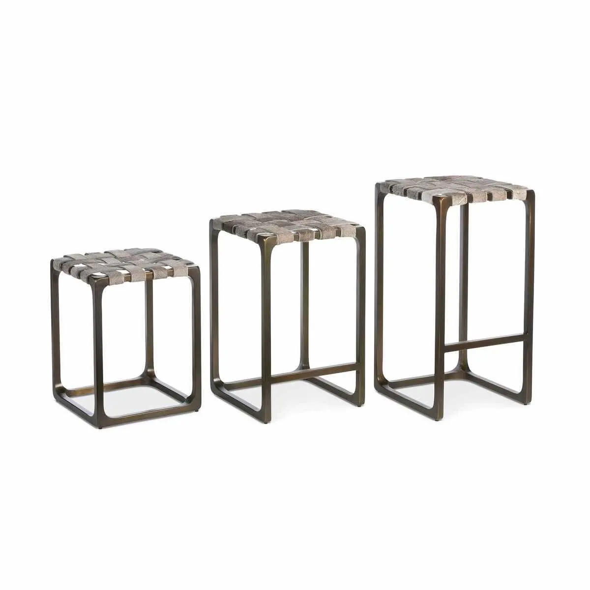 Gris Grey Cowhide Barstool