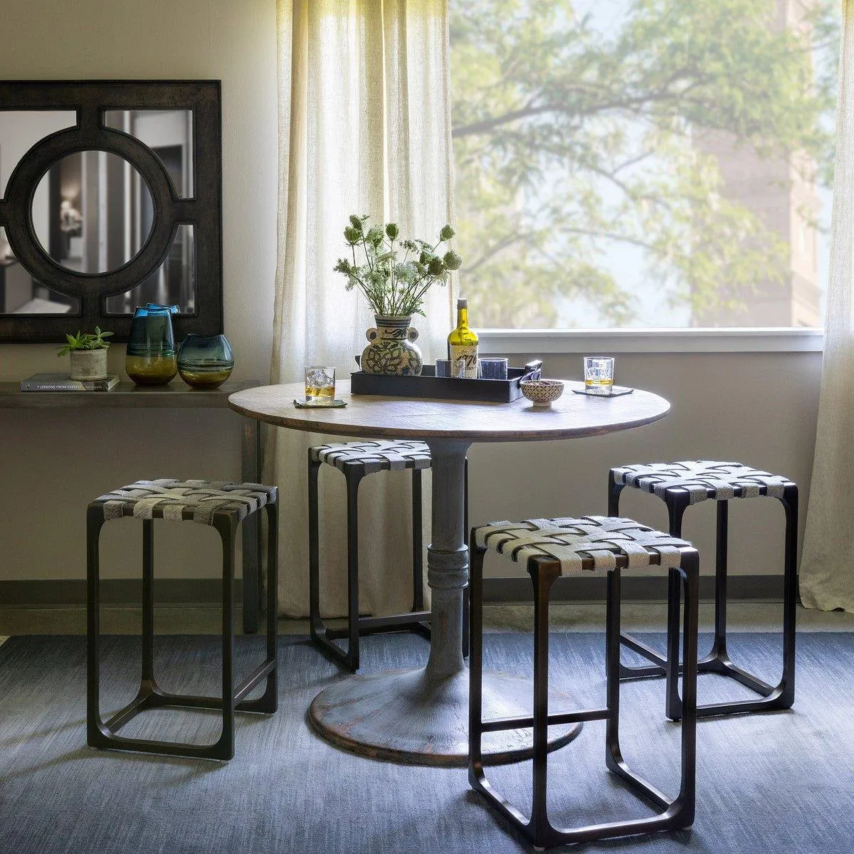 Gris Grey Cowhide Counter Stool