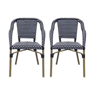 Grouse Outdoor French Bistro Chairs, Set of 2 patio chairs, outdoor seating