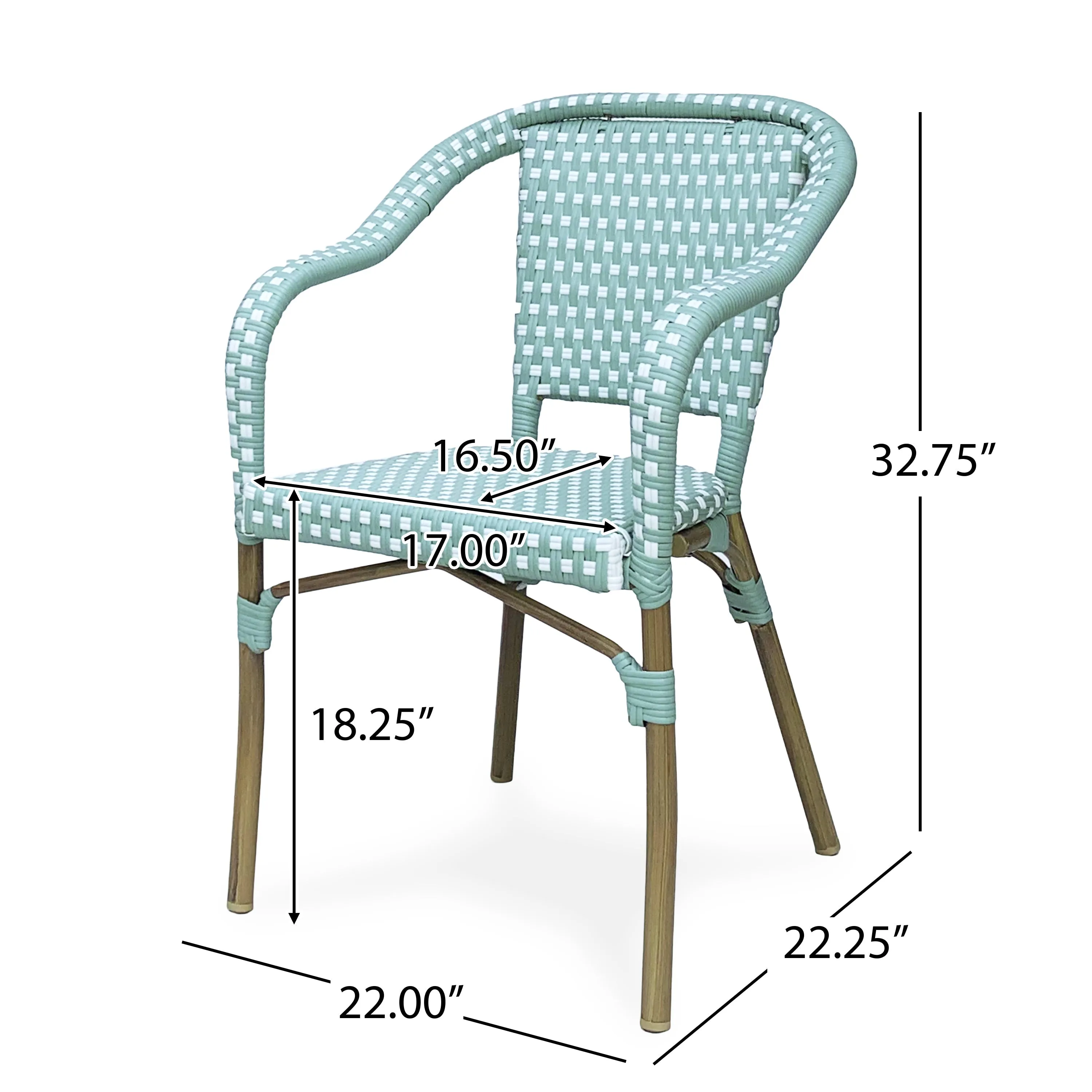 Grouse Outdoor French Bistro Chairs, Set of 2