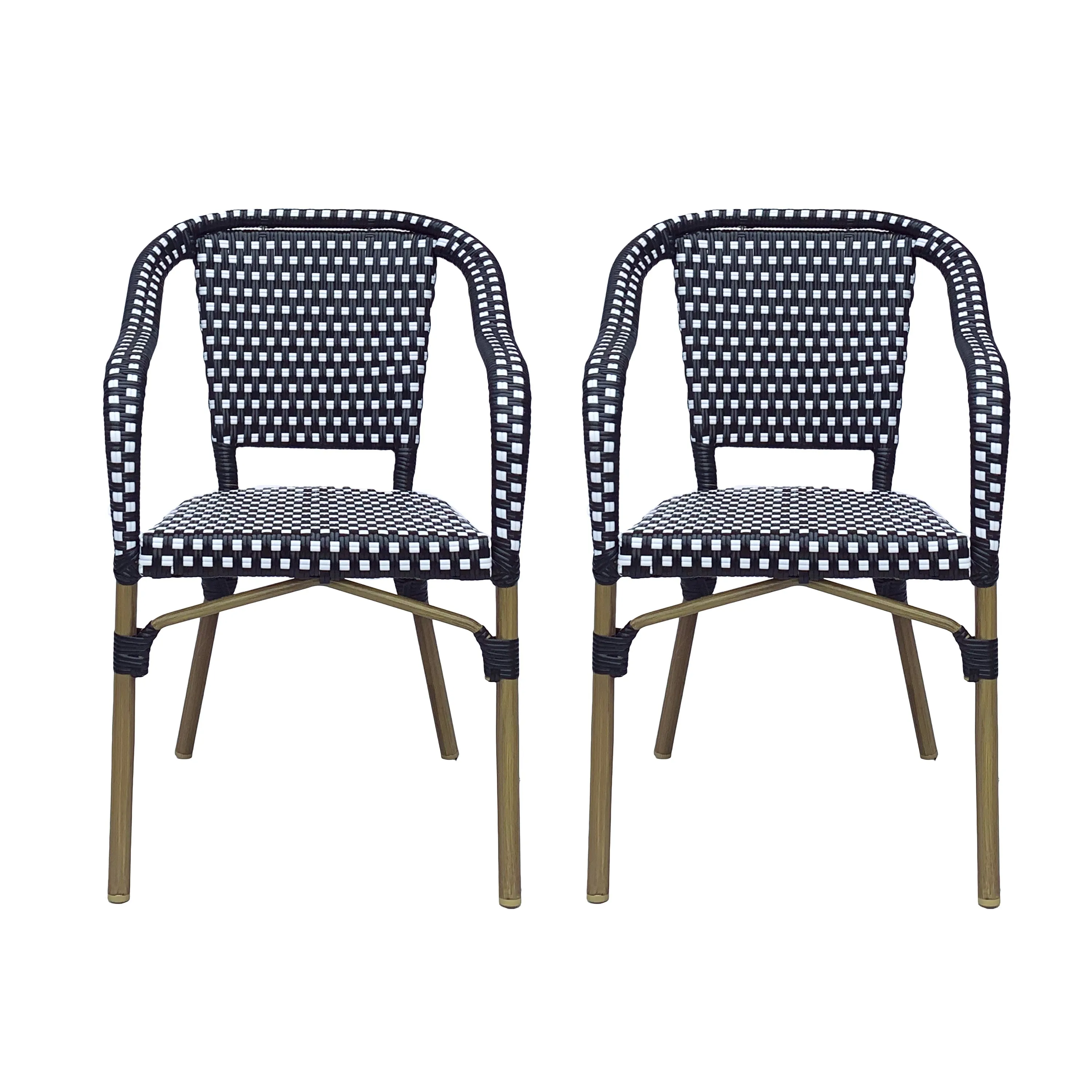 Grouse Outdoor French Bistro Chairs, Set of 2 patio chairs, outdoor seating