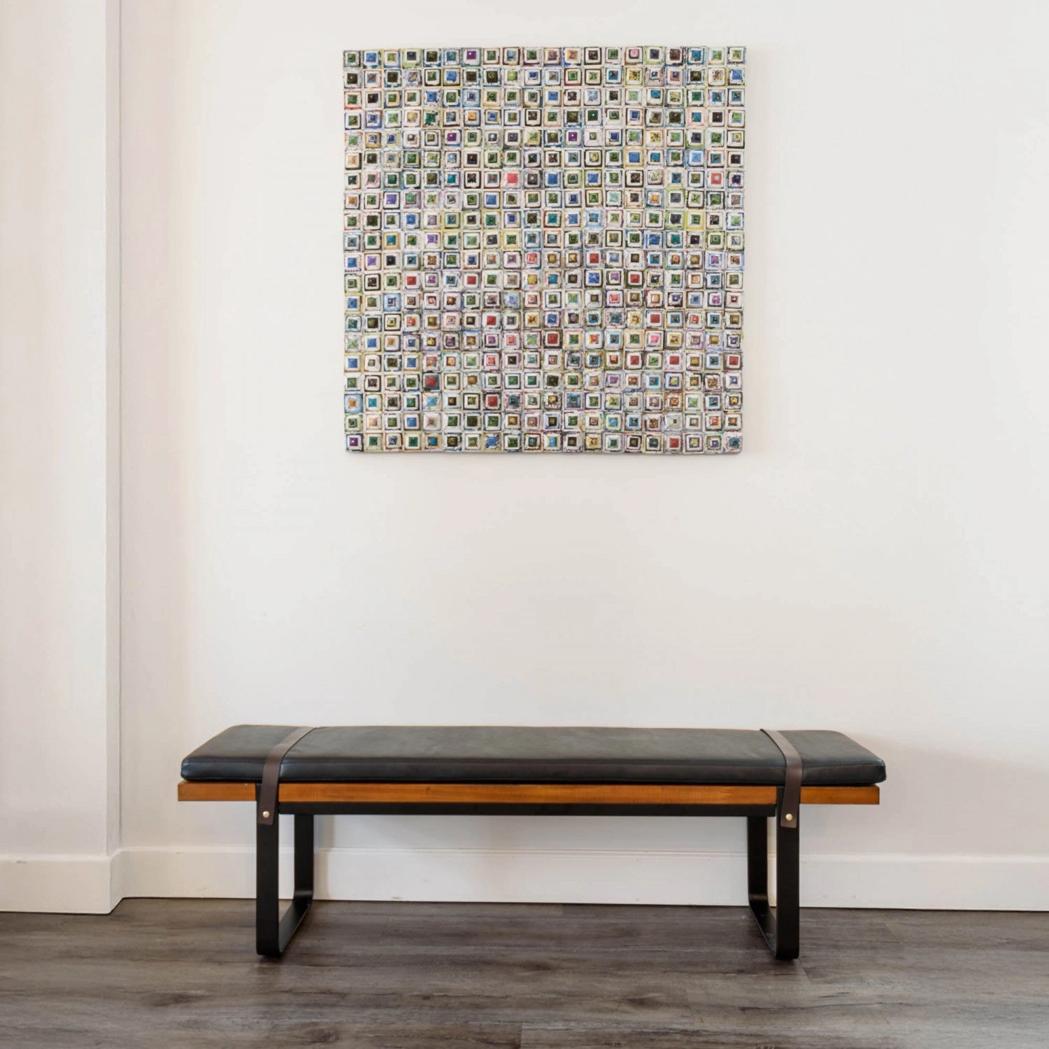 Haldra Upholstered Bench - Black/Brown