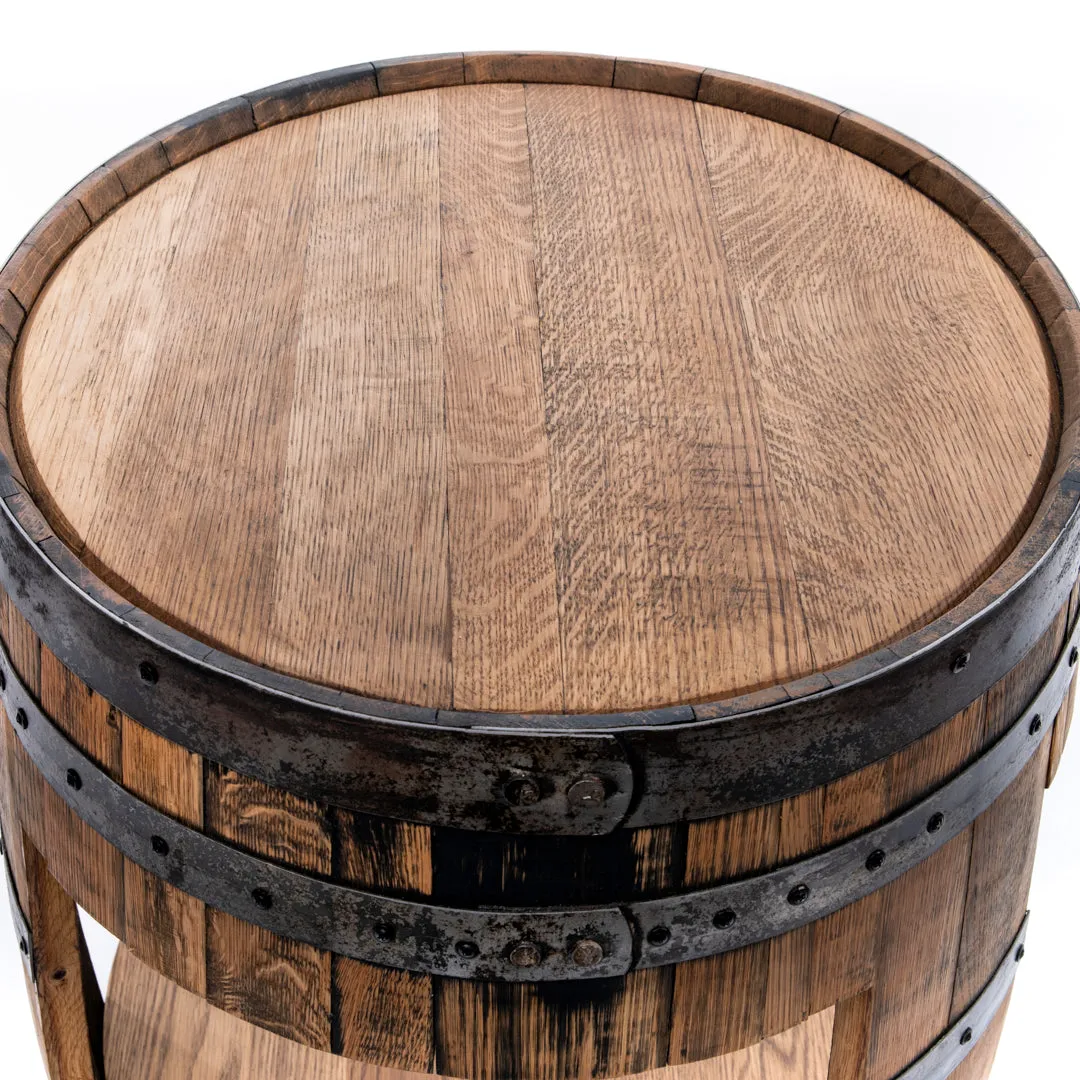 Half Whiskey Barrel Side Table