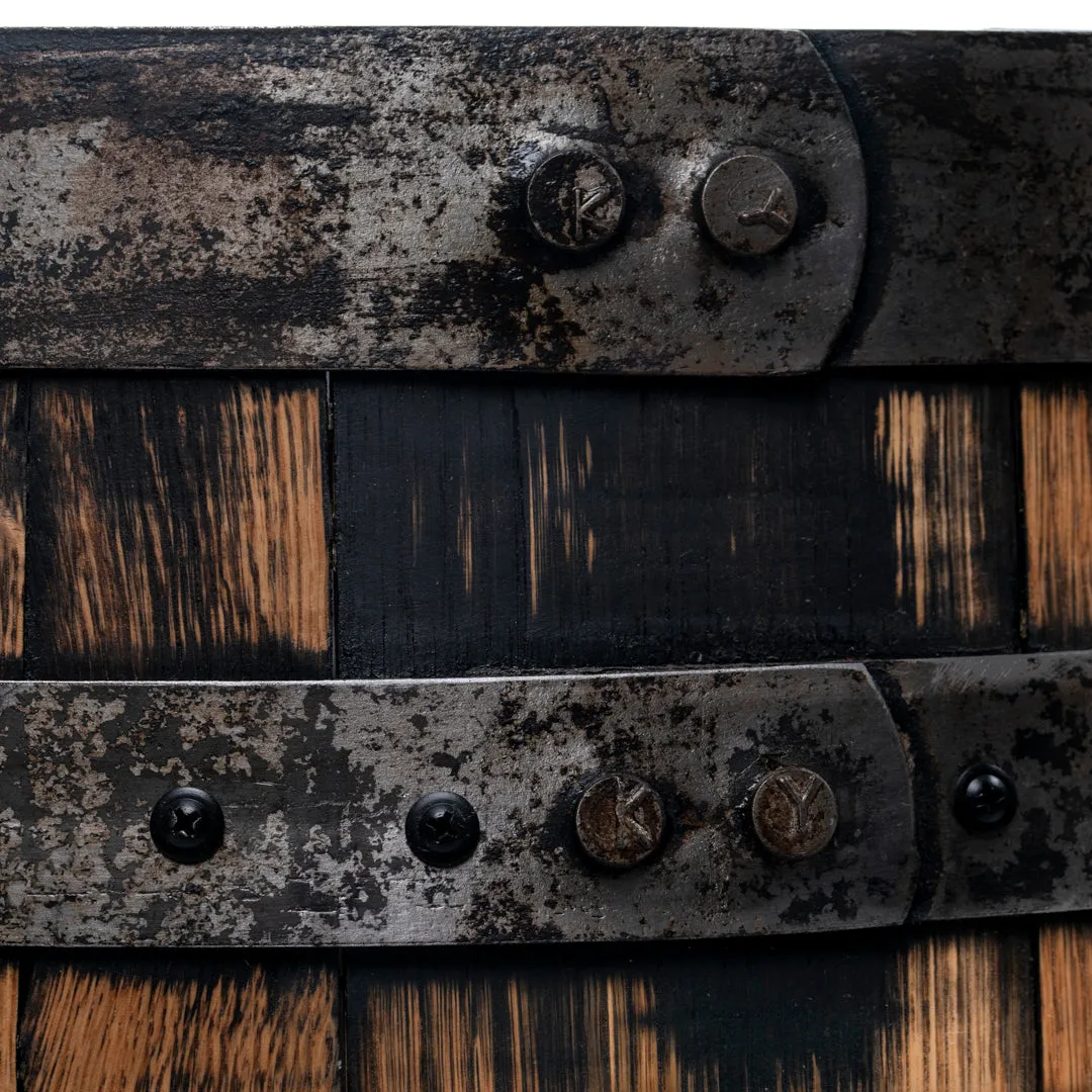 Half Whiskey Barrel Side Table