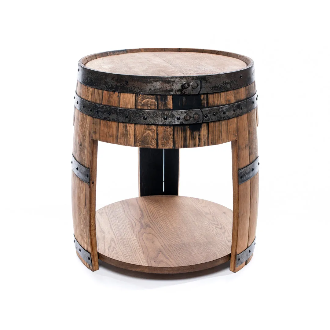 Half Whiskey Barrel Side Table