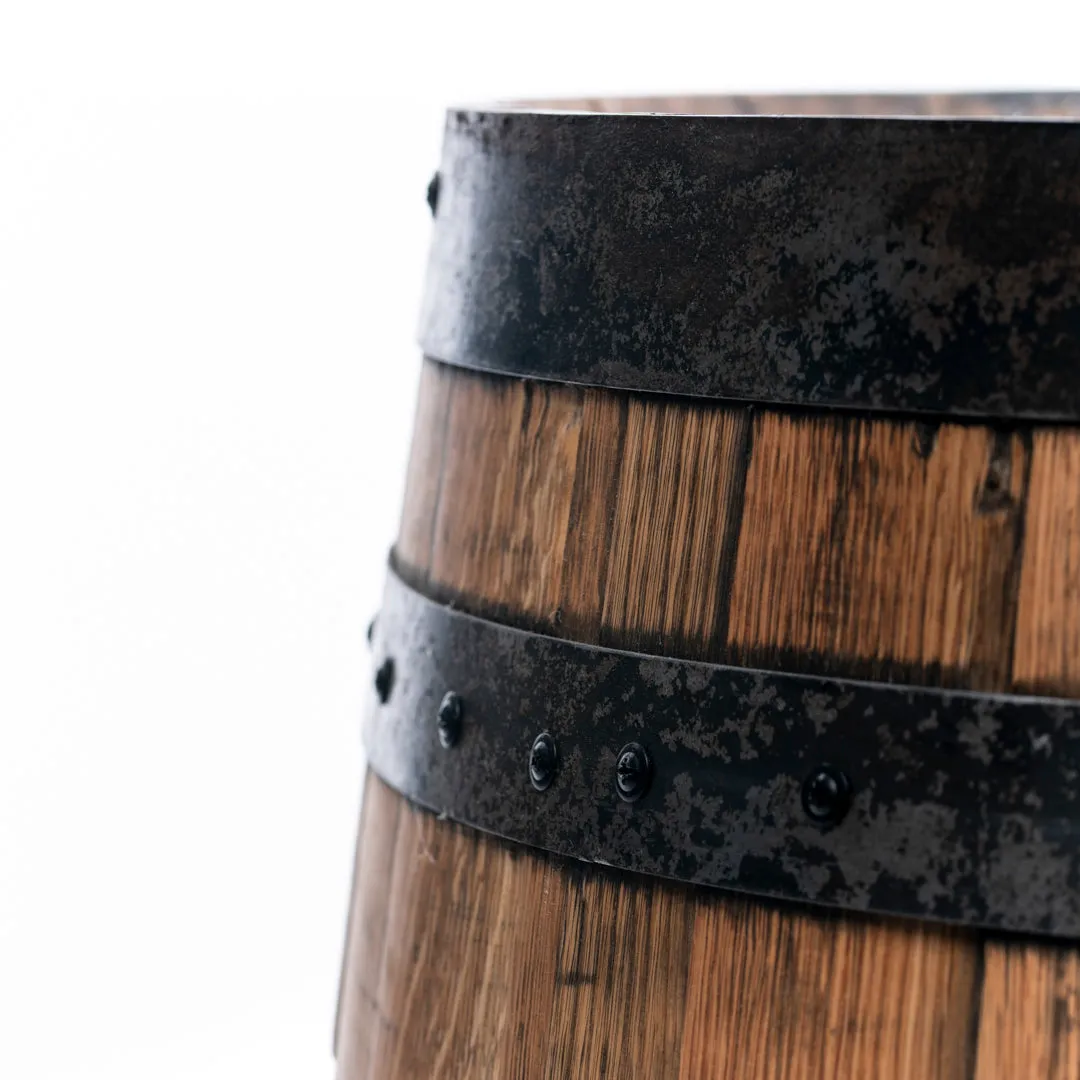 Half Whiskey Barrel Side Table