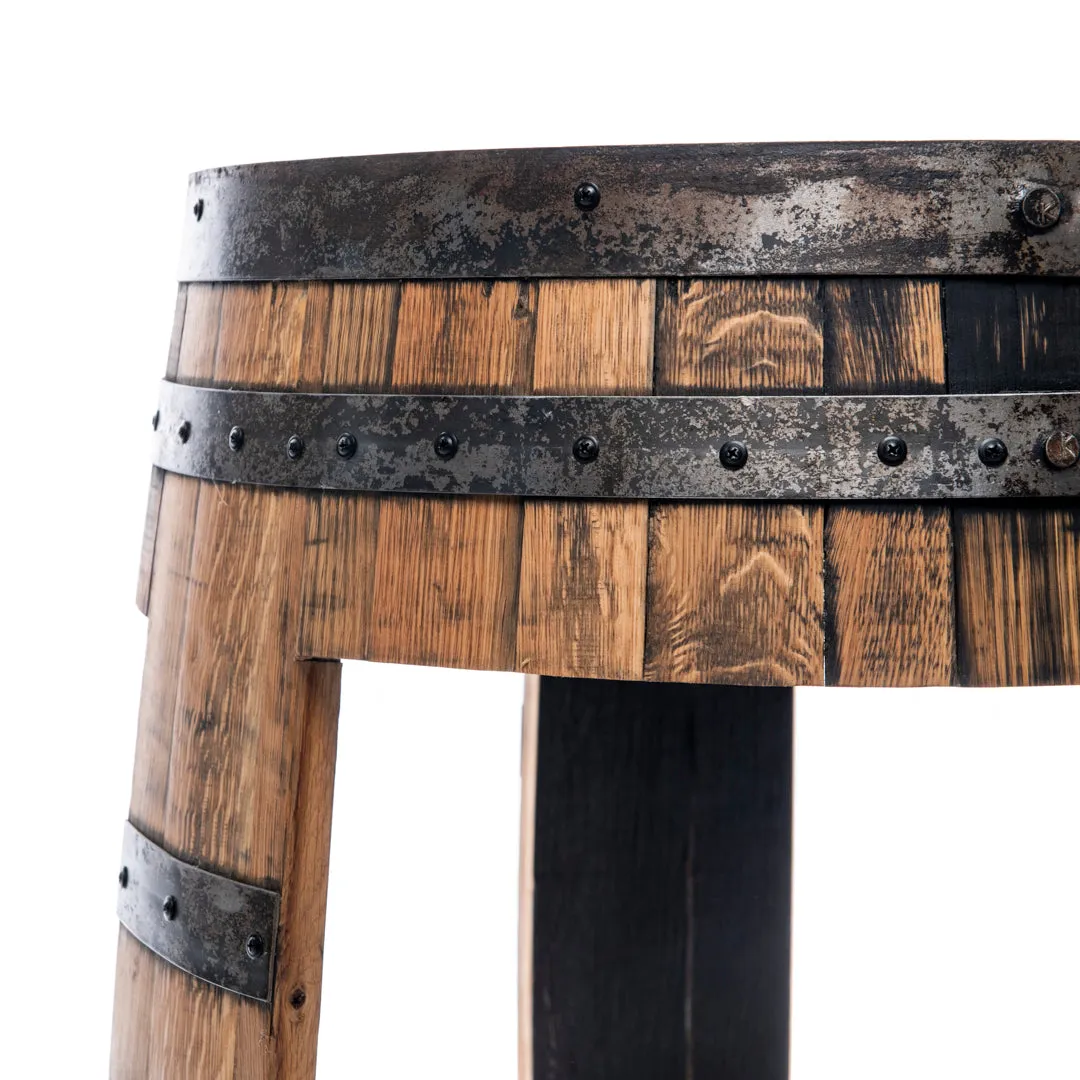 Half Whiskey Barrel Side Table