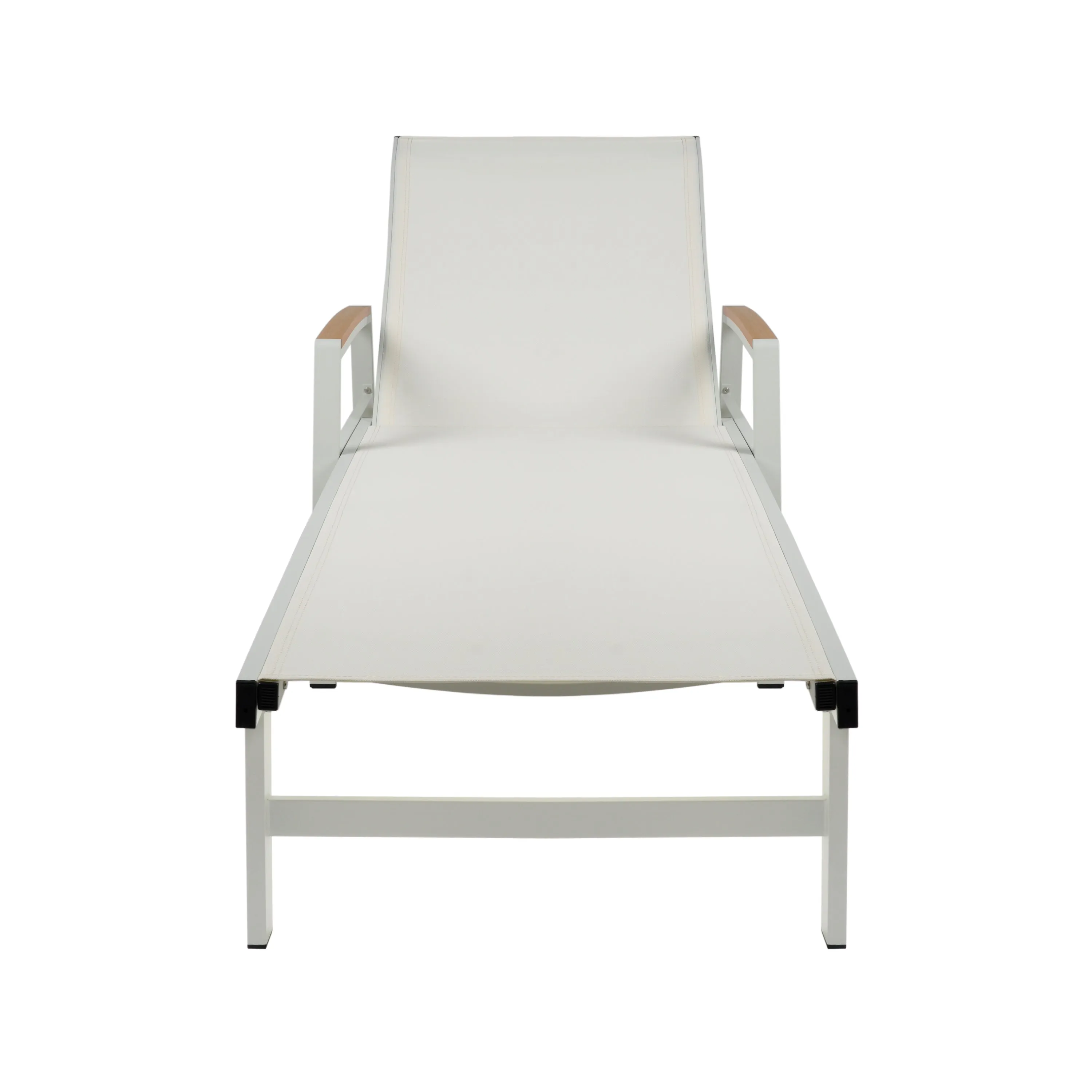 Halload Outdoor Modern Gray Mesh Chaise Lounge