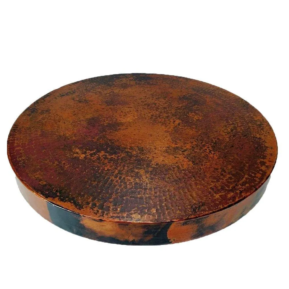 Hammered Copper Coffee Table Iron Base
