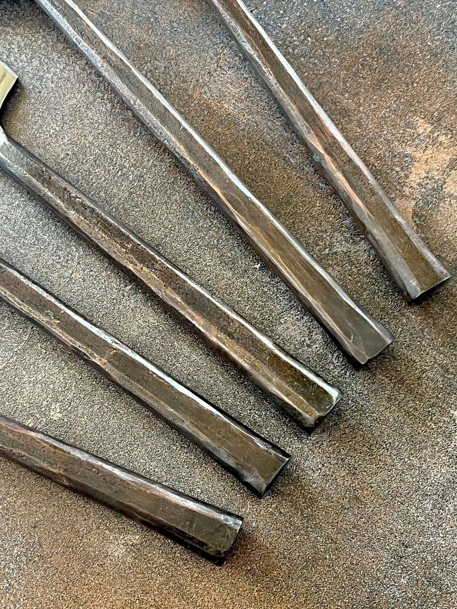 Hammered Copper Handled Flatware Set