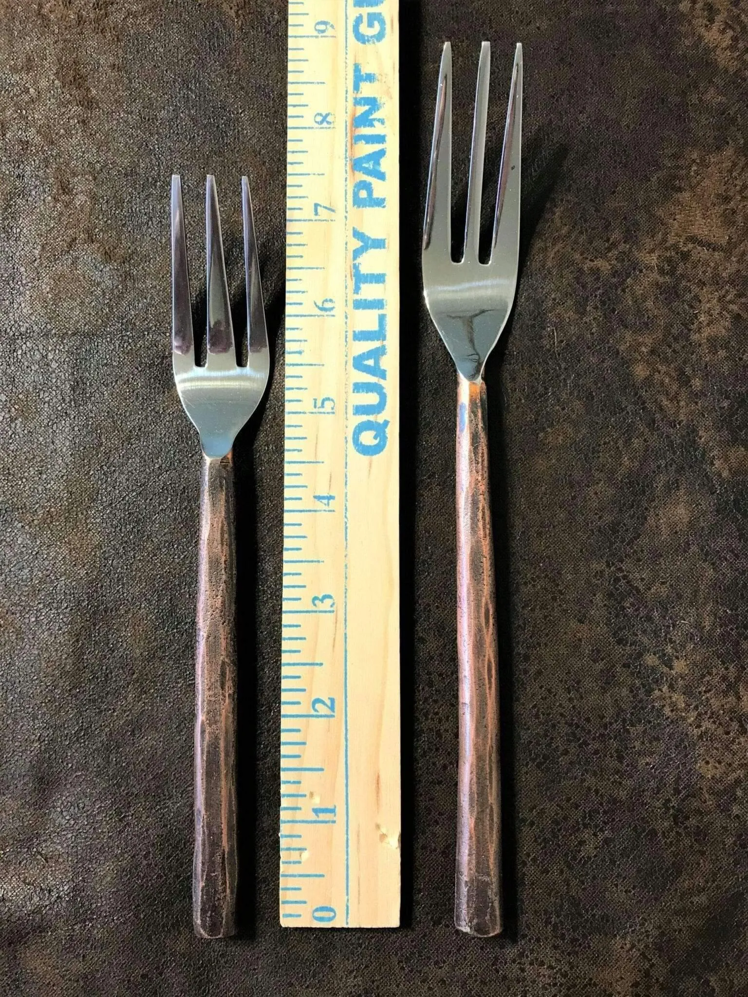 Hammered Copper Handled Flatware Set
