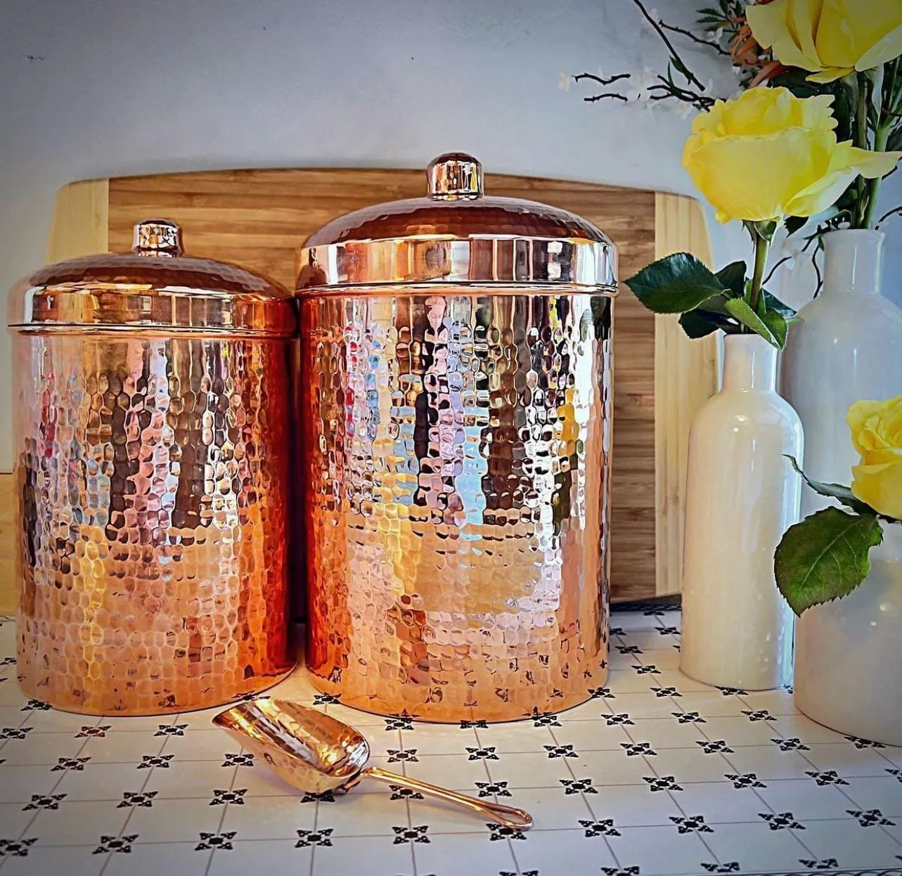 Hammered Copper Kitchen Canisters