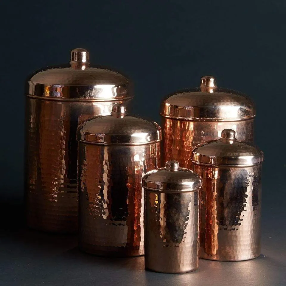 Hammered Copper Kitchen Canisters