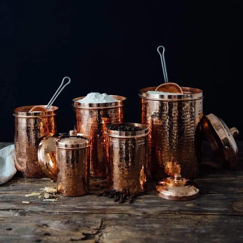 Hammered Copper Kitchen Canisters