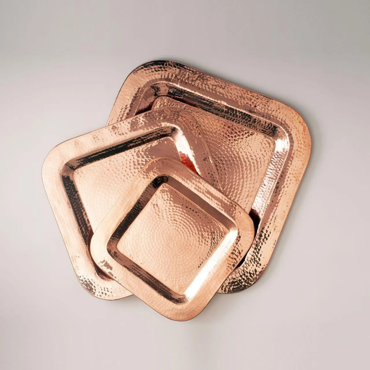 Hammered Copper Square Platter