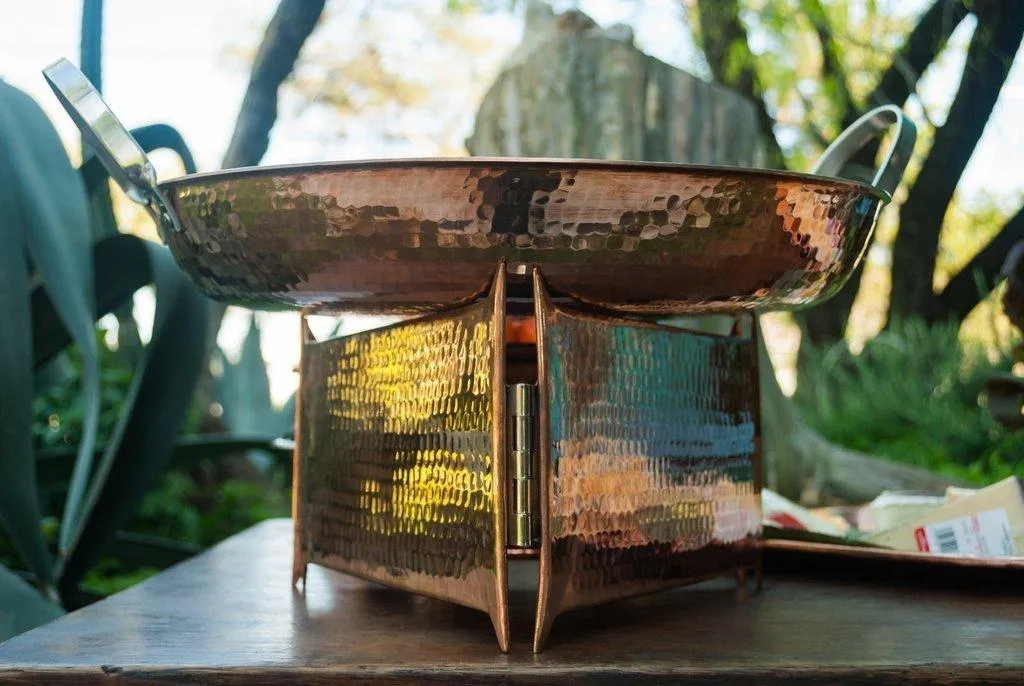 Hammered Copper Triangle Stand