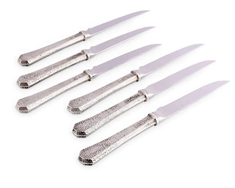 Hammered Pewter Steak Knives
