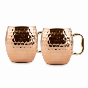 Hammered Copper Moscow Mule Mug - Set Of 2