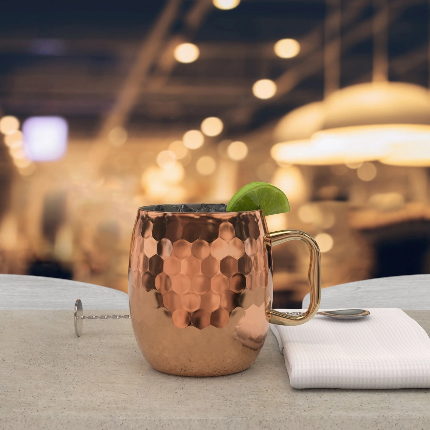 Hammered Copper Moscow Mule Mug - Set Of 2