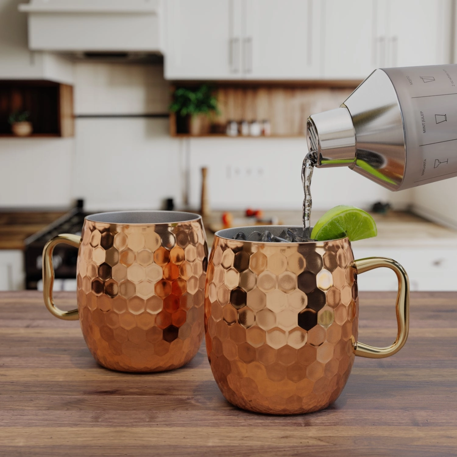 Hammered Copper Moscow Mule Mug - Set Of 2
