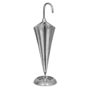 Handcrafted Aluminum Umbrella Stand Sculpture, Raw Nickel - NH374413 patio chairs, outdoor seating