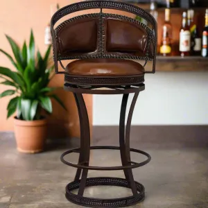 Handcrafted Leather Stitch Swivel Stools gaming chair, computer chair