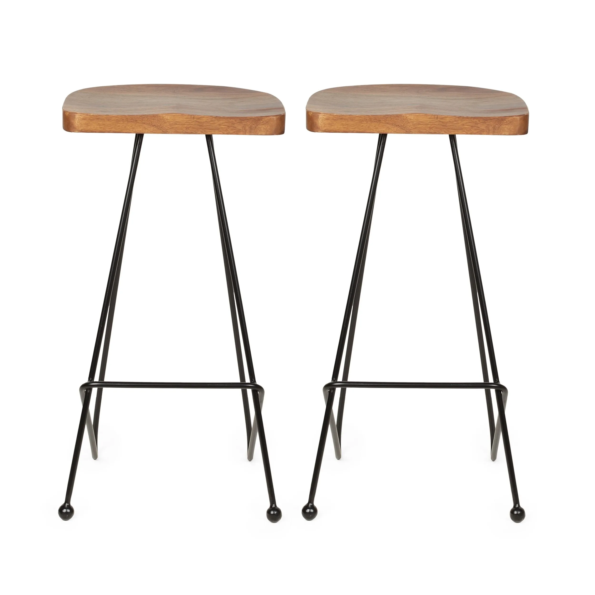 Handcrafted Modern Industrial Wood Bar Stools (Set of 2) - NH055313 bar stool, counter stool