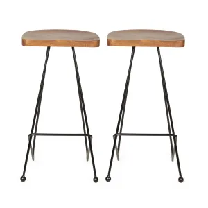 Handcrafted Modern Industrial Wood Bar Stools (Set of 2) - NH055313 bar stool, counter stool