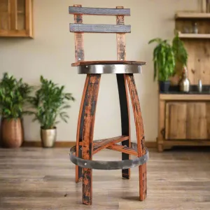 Handcrafted Rustic Bar Stool with Swivel Seat and Backrest gaming chair, computer chair