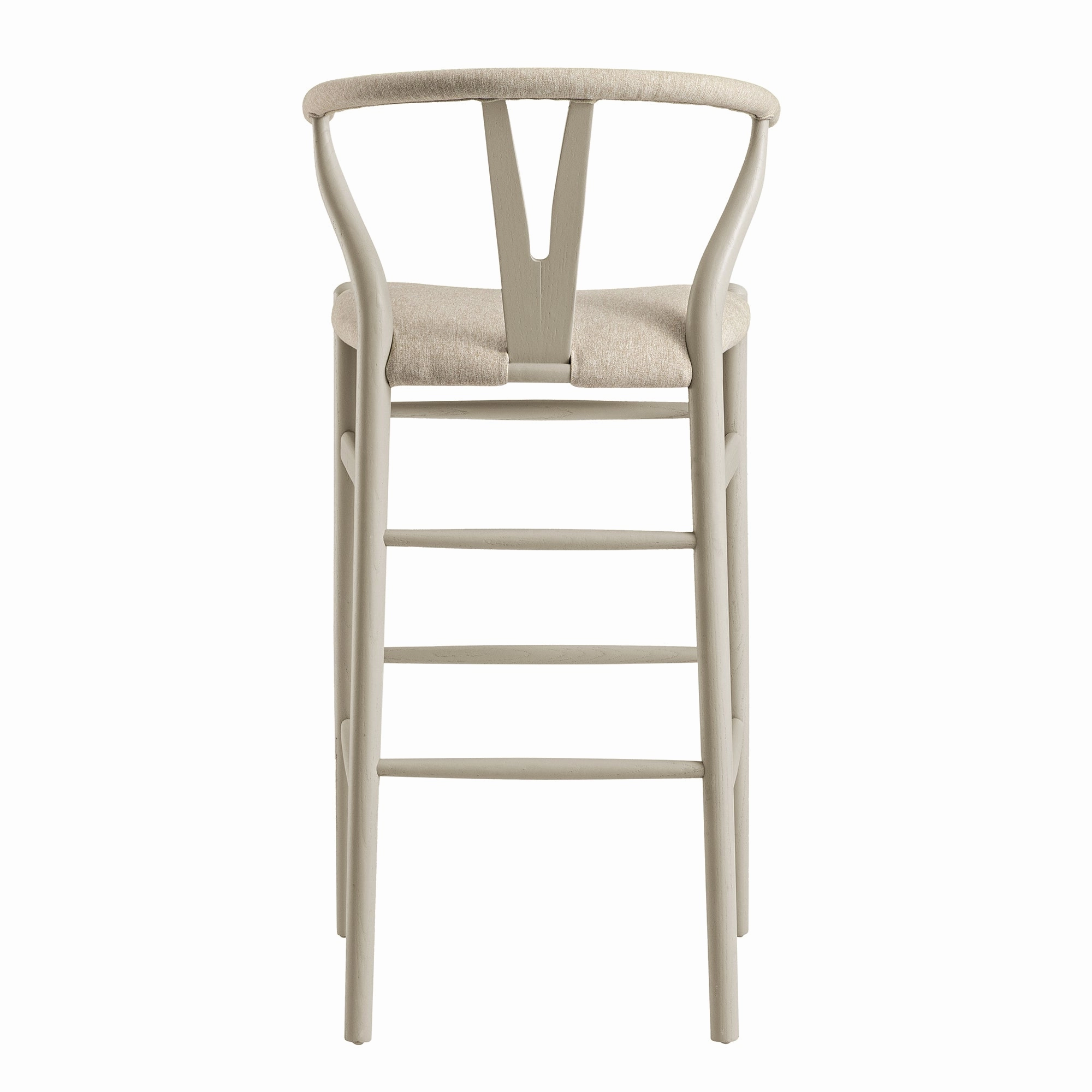 Hansel Bar Stool, Taupe Frame with Oatmeal Fabric Seat