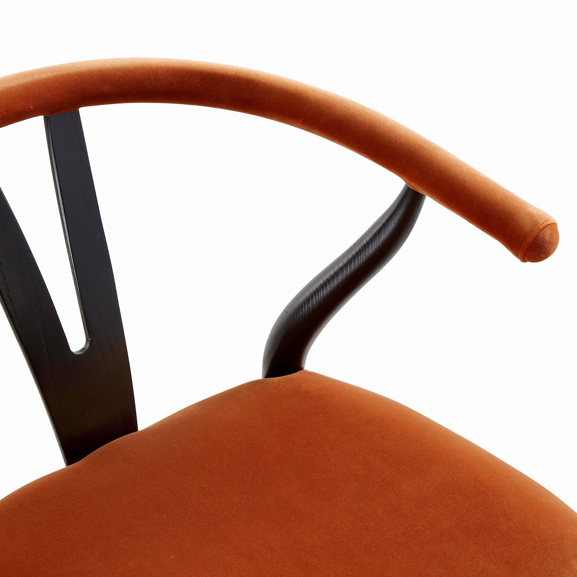 Hansel Upholstered Counter Stool, Rust Velvet and Black Frame