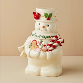 Happy Holly Days Snowman Cookie Jar