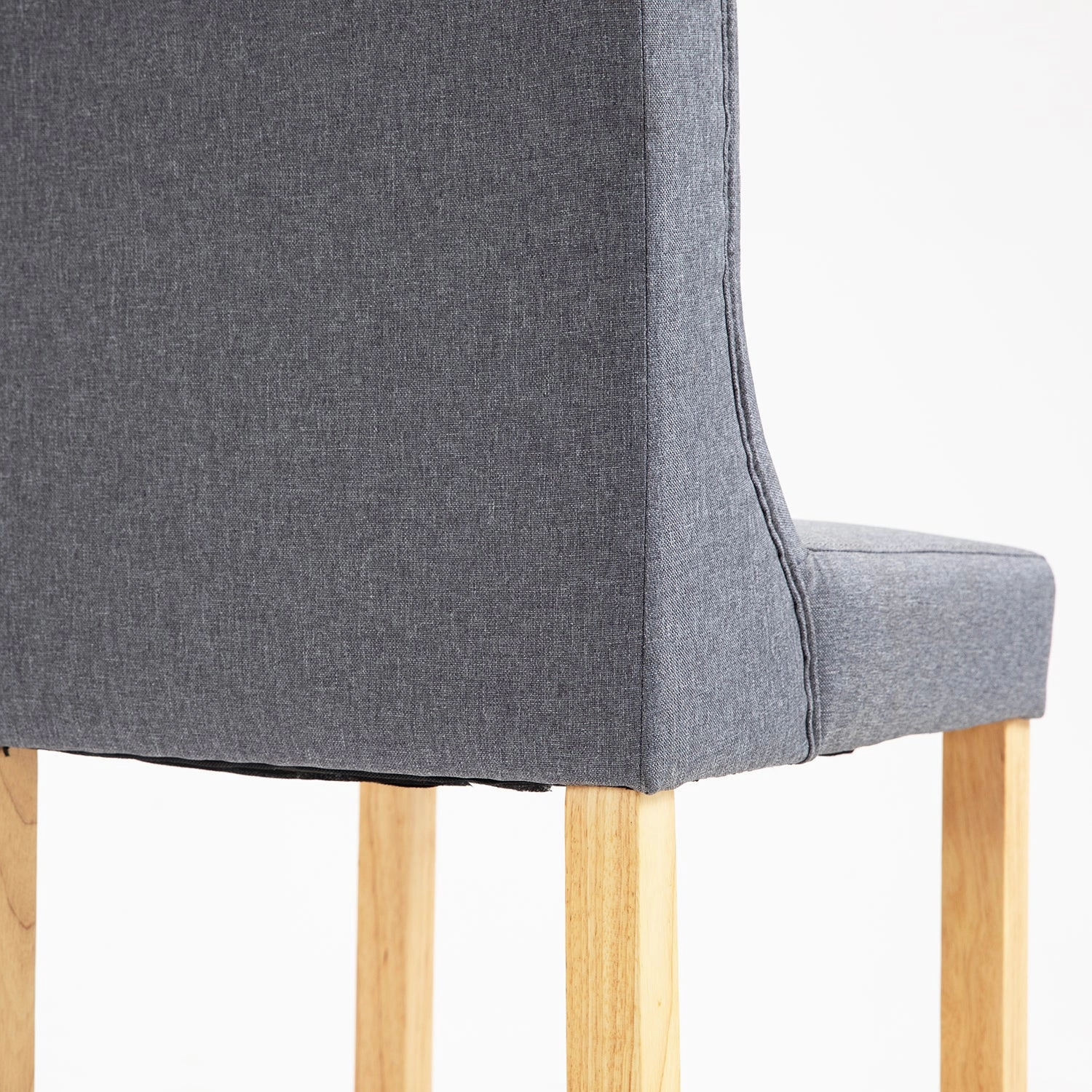 Harbury Set of 2 Buttoned Bar Stools (Light Grey Linen)