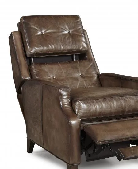 Hasselback Leather Power Recliner with Extending Headrest