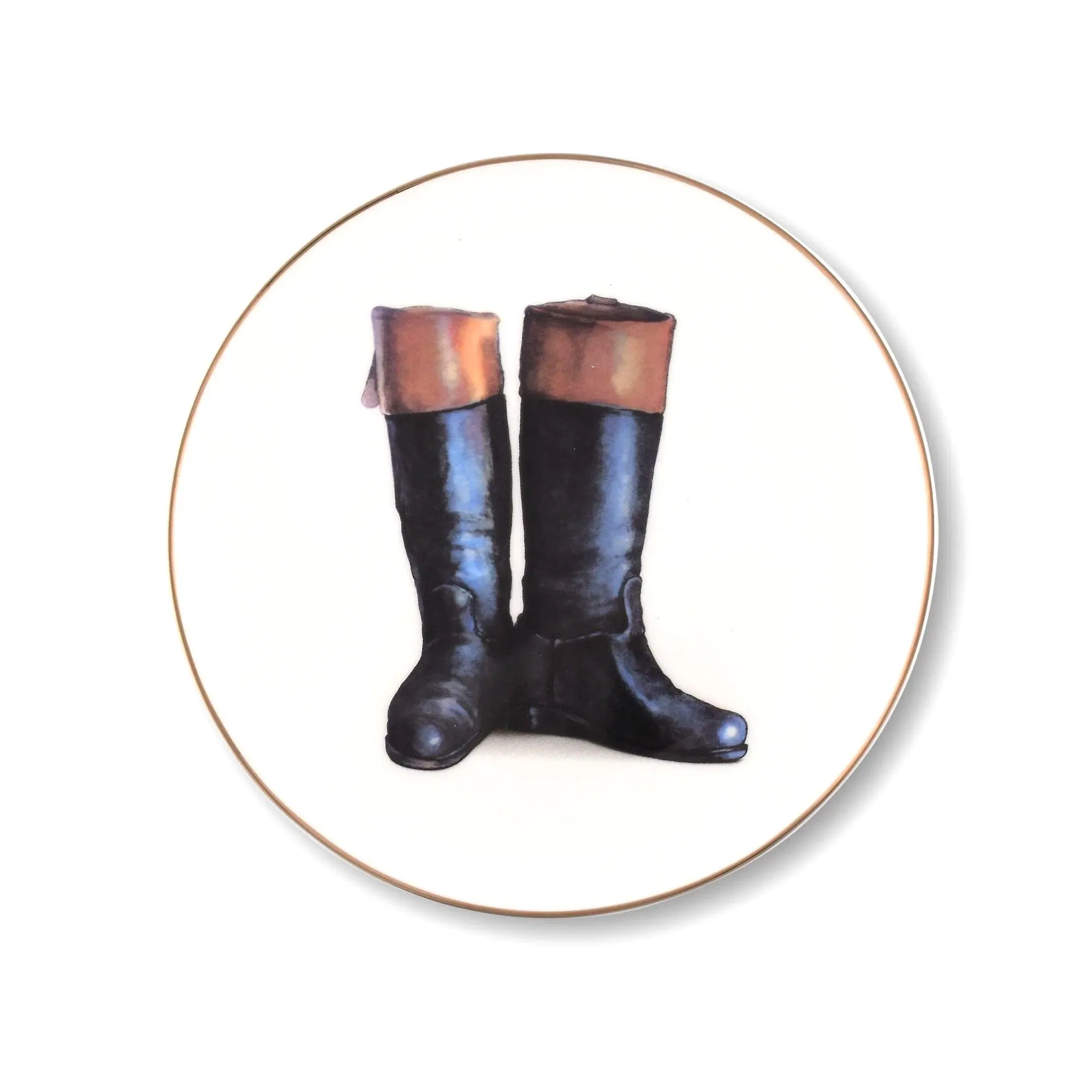 Heels Down English Riding Boot Plate toilet seat cover, slow close seat