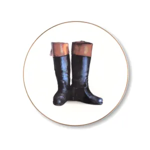Heels Down English Riding Boot Plate toilet seat cover, slow close seat
