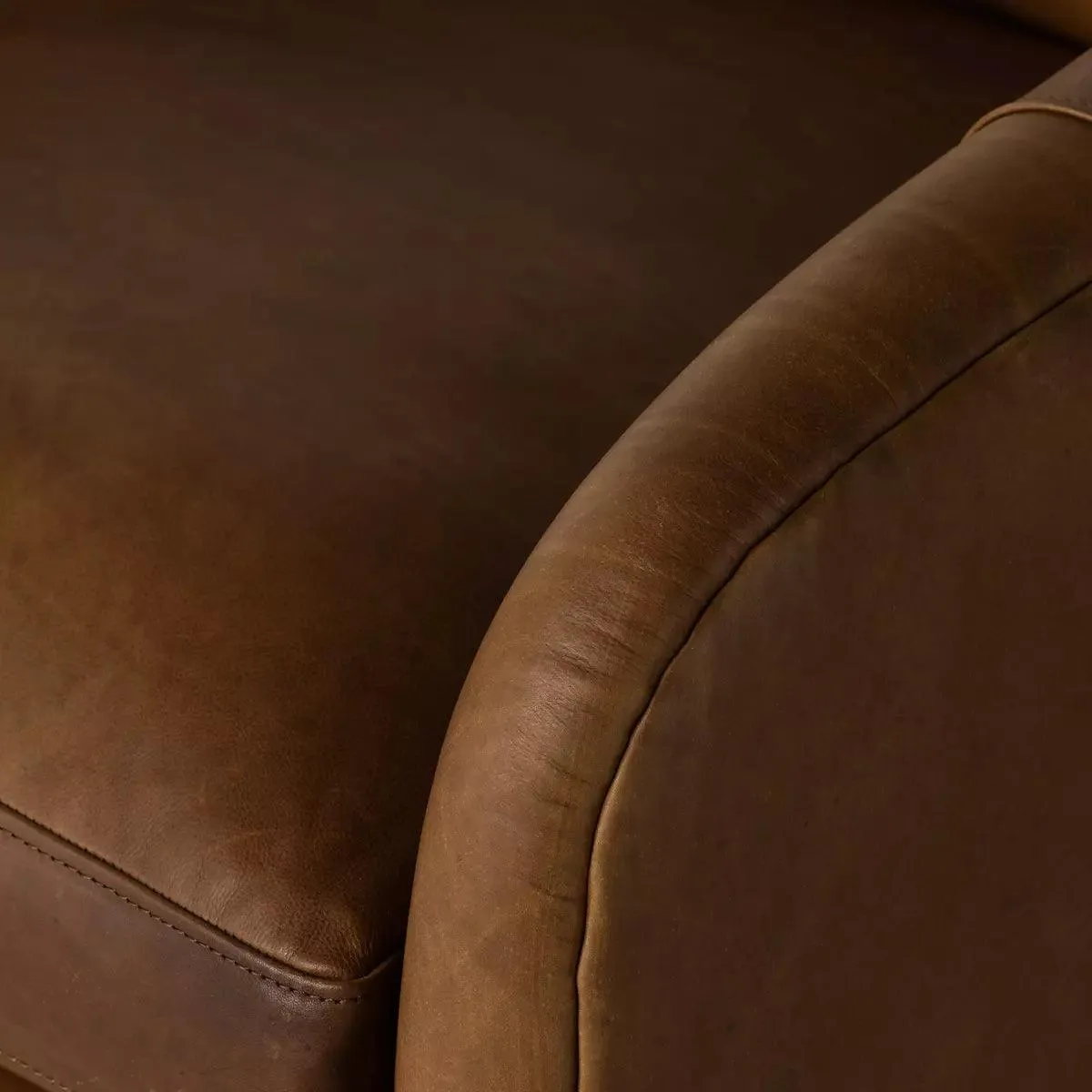 Heirloom Sienna Leather Swivel Chair