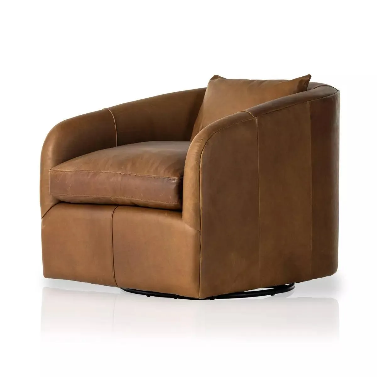 Heirloom Sienna Leather Swivel Chair