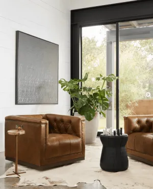 Heirloom Sienna Tufted Leather Swivel Chair vanity mirror, wall mirror
