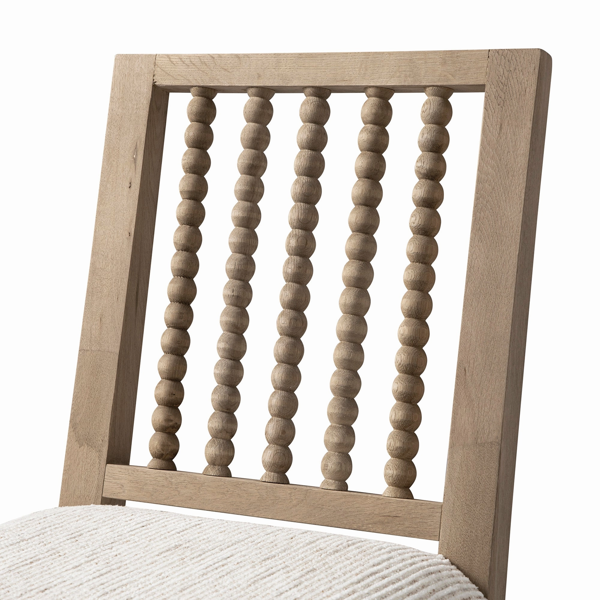 Hemingford Set of 2 Beige Textured Fabric Bobbin Spindle Washed Oak Dining Chairs