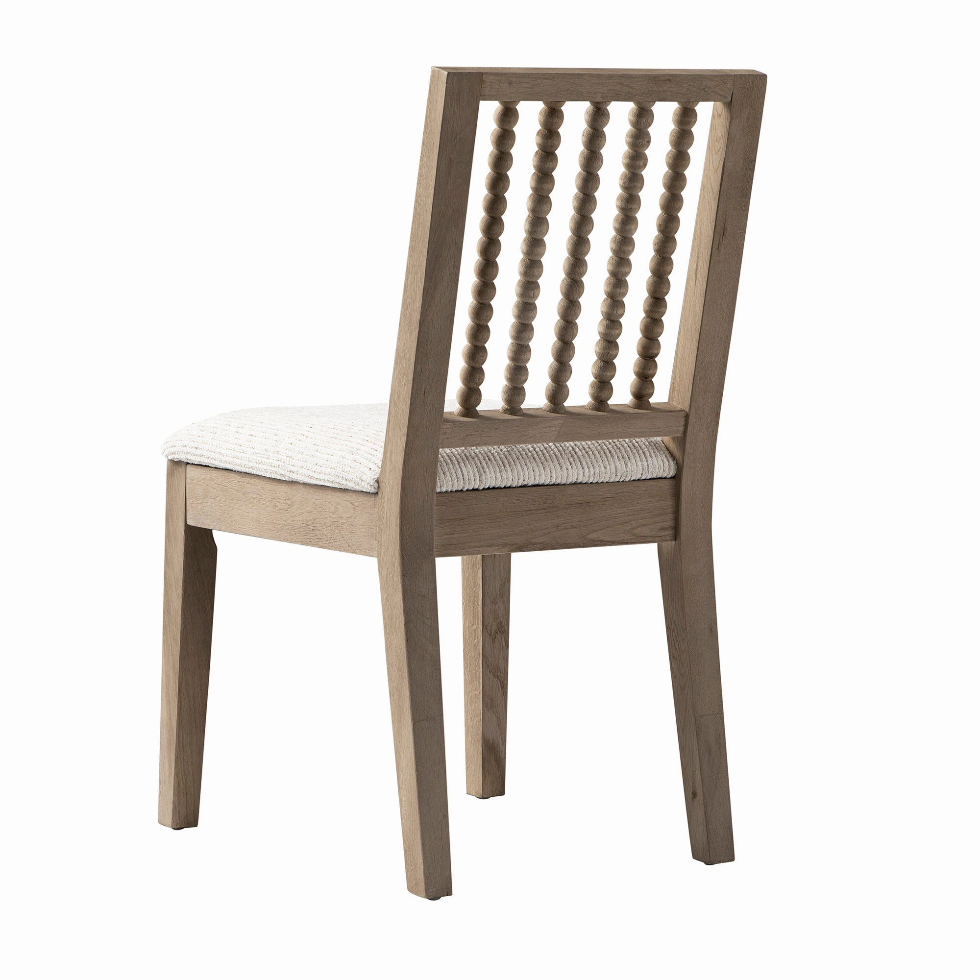 Hemingford Set of 2 Beige Textured Fabric Bobbin Spindle Washed Oak Dining Chairs