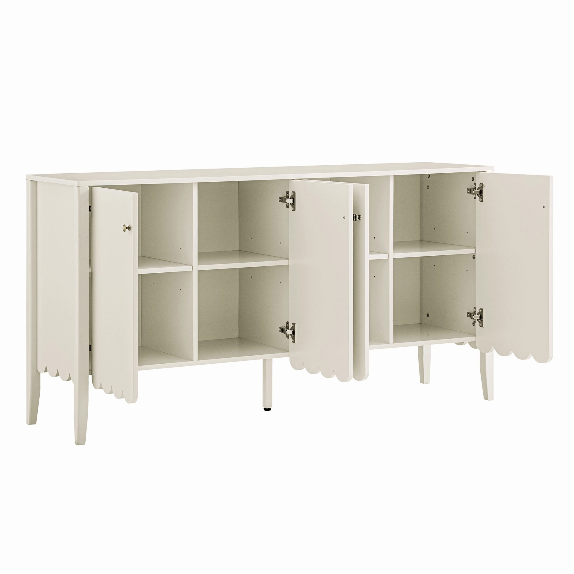 Henley Scalloped Edge 150cm Wide Sideboard, Light Sand